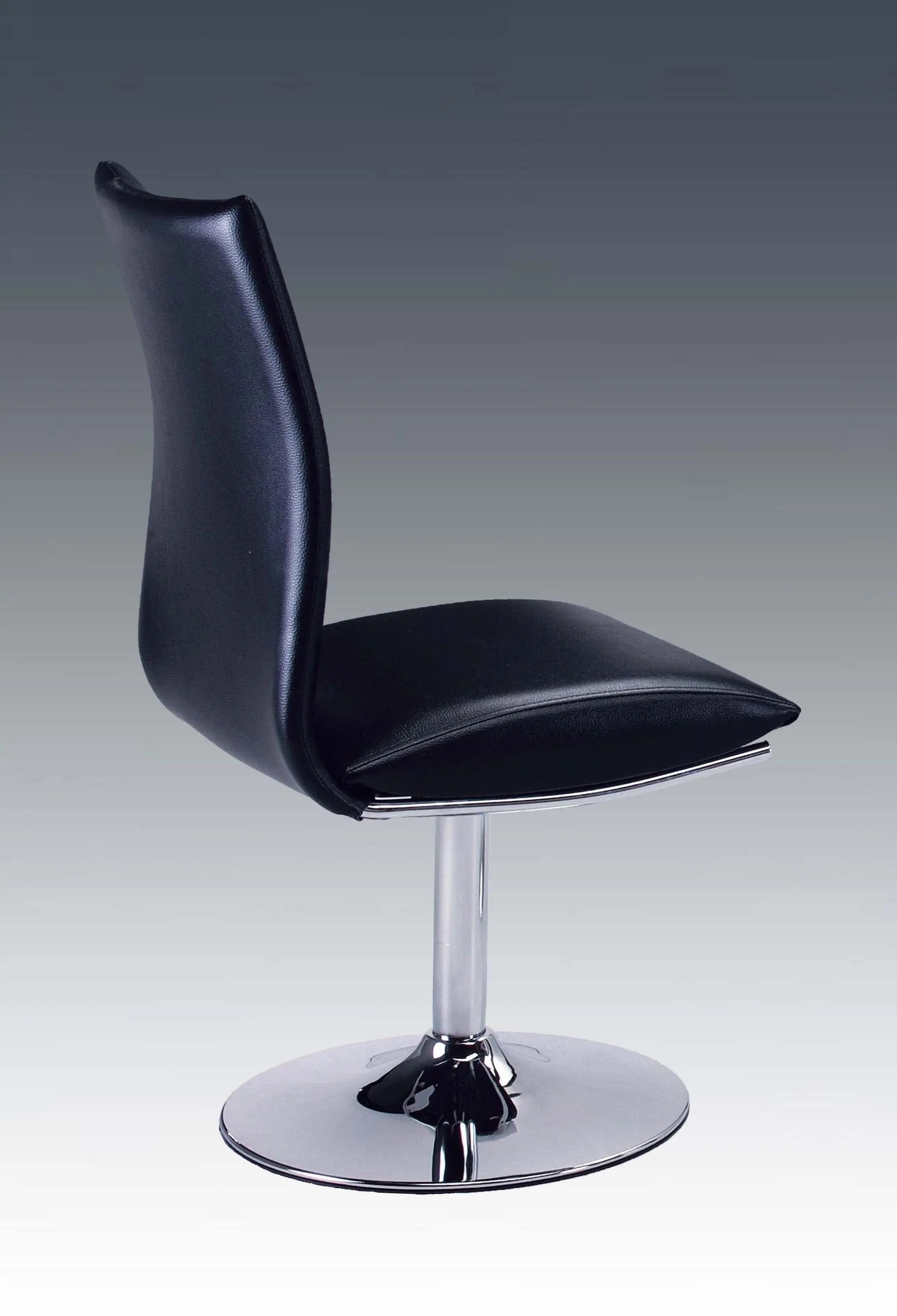 Set of Two Black and Silver Faux Leather Dining Side Chairs Homeroots Kitchen & Dining