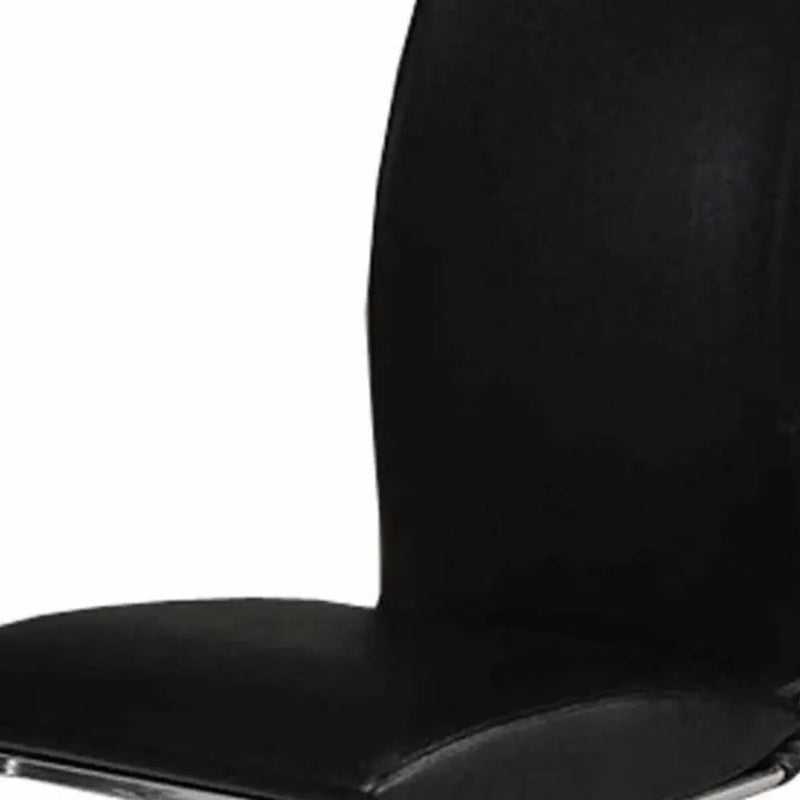 Set of Two Black and Silver Faux Leather Dining Side Chairs Homeroots Kitchen & Dining