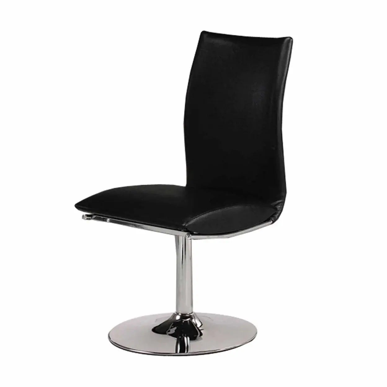 Set of Two Black and Silver Faux Leather Dining Side Chairs Homeroots Kitchen & Dining