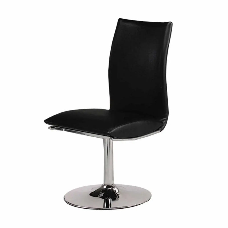 Set of Two Black and Silver Faux Leather Dining Side Chairs Homeroots Kitchen & Dining