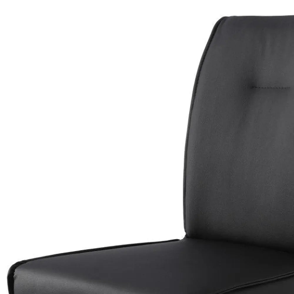 Set of Two Black and Silver Faux Leather Dining Side Chairs Homeroots Kitchen & Dining