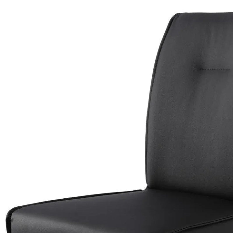 Set of Two Black and Silver Faux Leather Dining Side Chairs Homeroots Kitchen & Dining