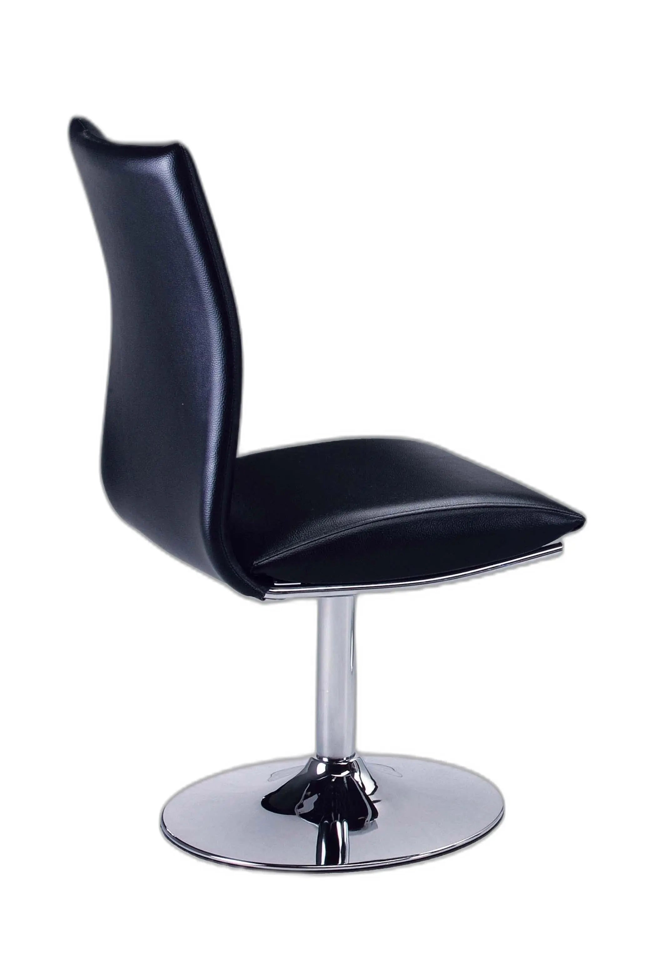 Set of Two Black and Silver Faux Leather Dining Side Chairs Homeroots Kitchen & Dining