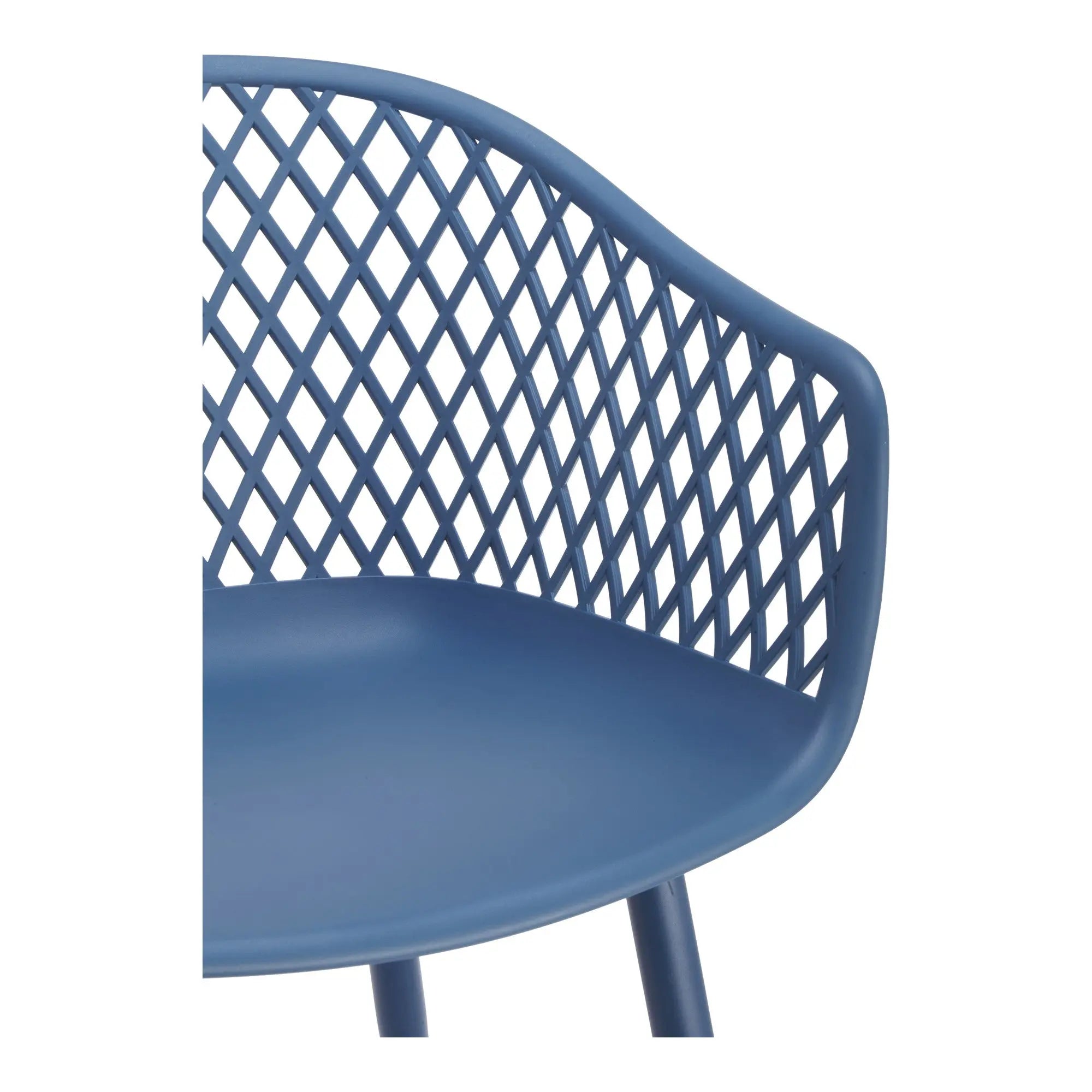 Set of Two Blue Heavy Duty Plastic Outdoor Stacking Dining Chairs Homeroots Outdoor
