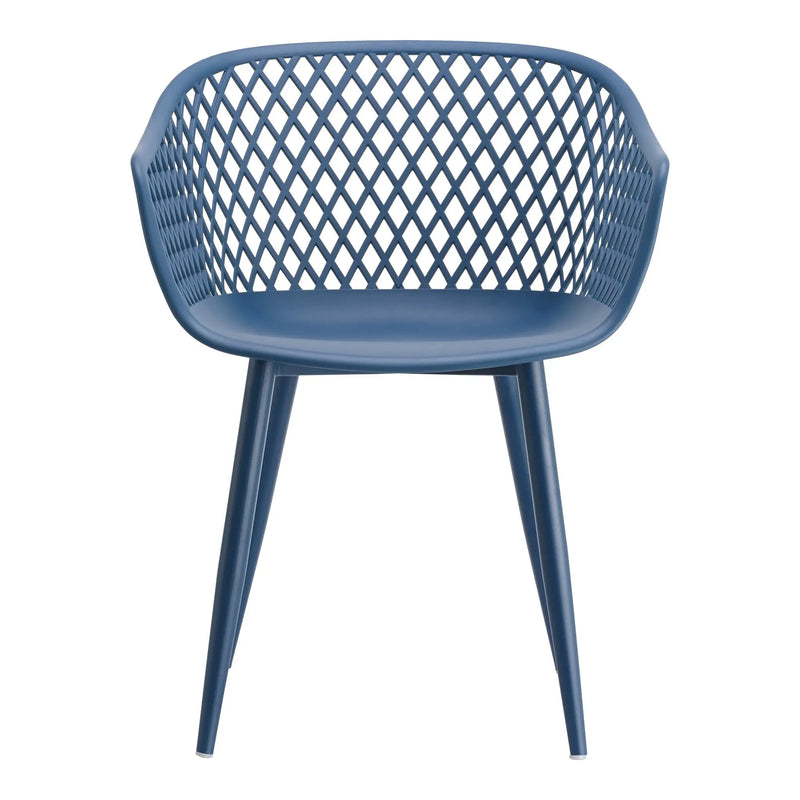 Set of Two Blue Heavy Duty Plastic Outdoor Stacking Dining Chairs Homeroots Outdoor