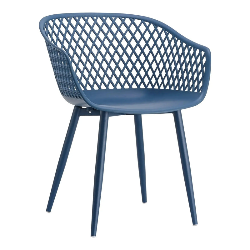 Set of Two Blue Heavy Duty Plastic Outdoor Stacking Dining Chairs Homeroots Outdoor