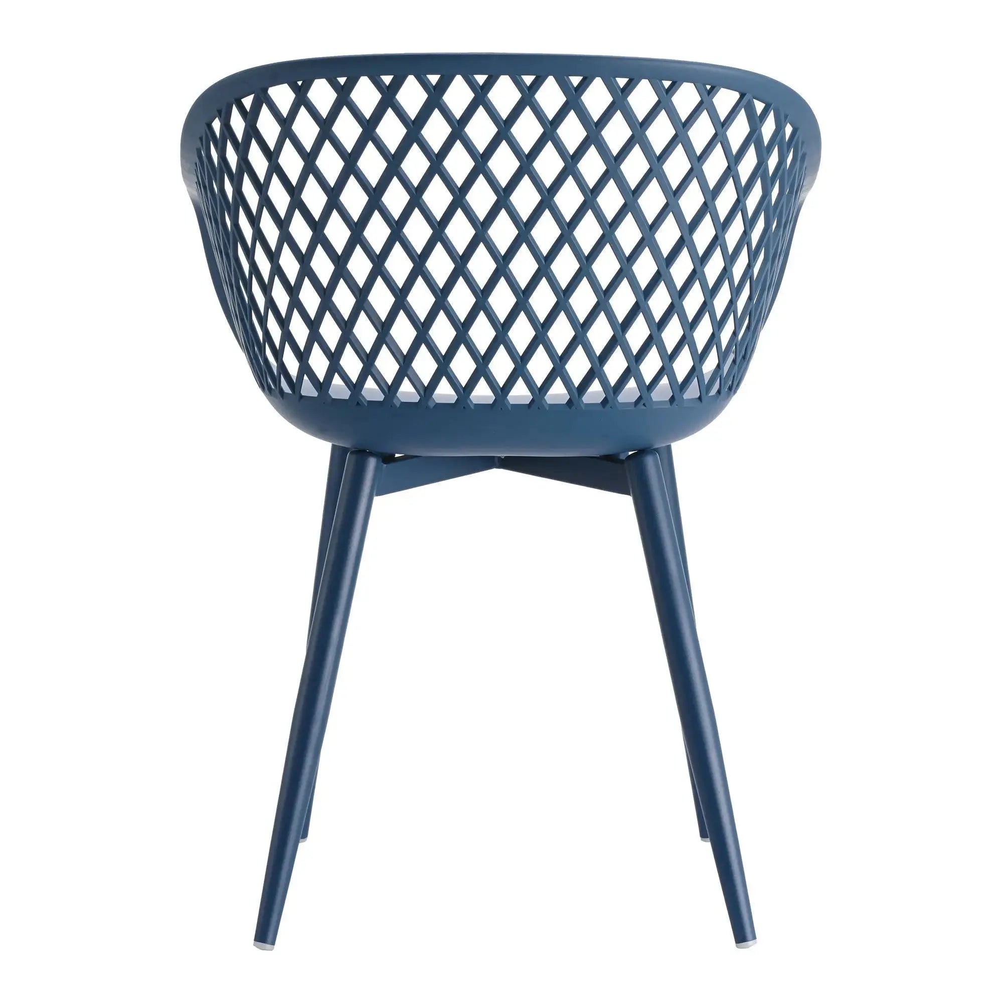Set of Two Blue Heavy Duty Plastic Outdoor Stacking Dining Chairs Homeroots Outdoor