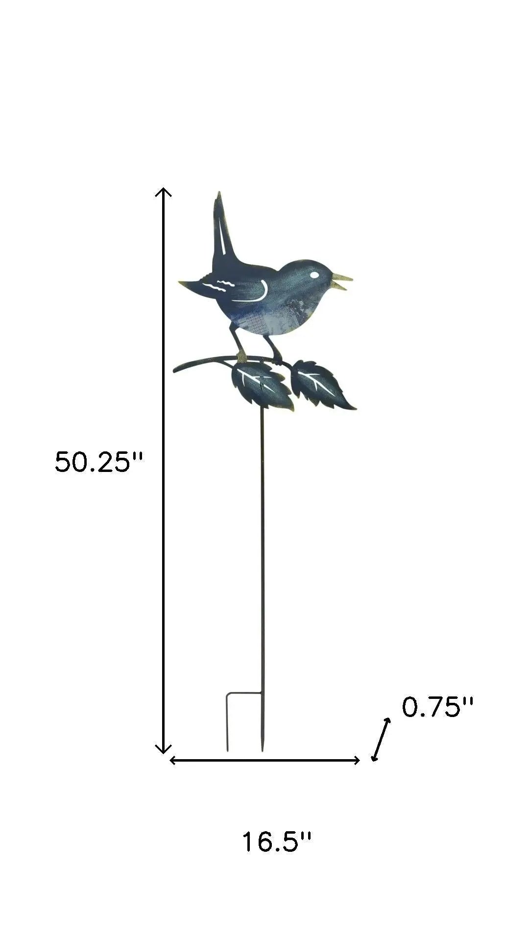 Set of Two Blue Iron Birds Garden Stake Homeroots Outdoor