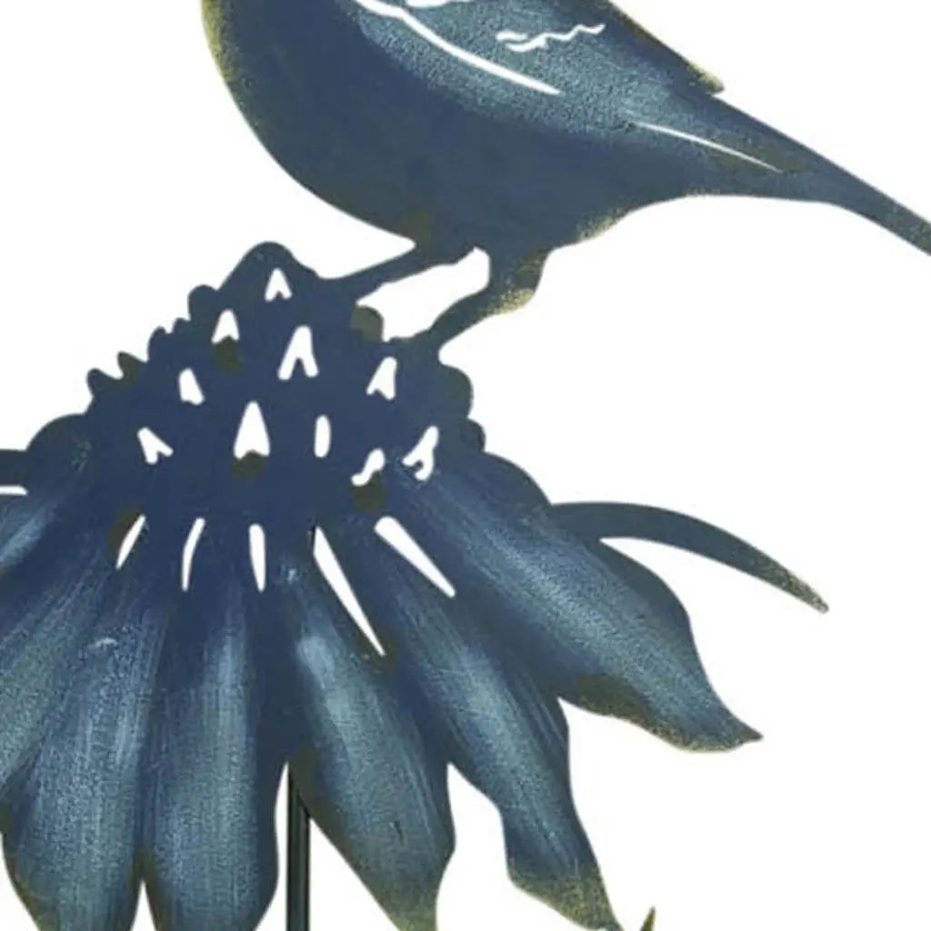 Set of Two Blue Iron Birds Garden Stake Homeroots Outdoor