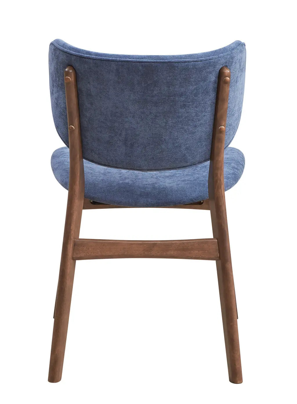 Set of Two Blue and Brown Fabric Open Back Dining Side Chairs Homeroots Kitchen & Dining