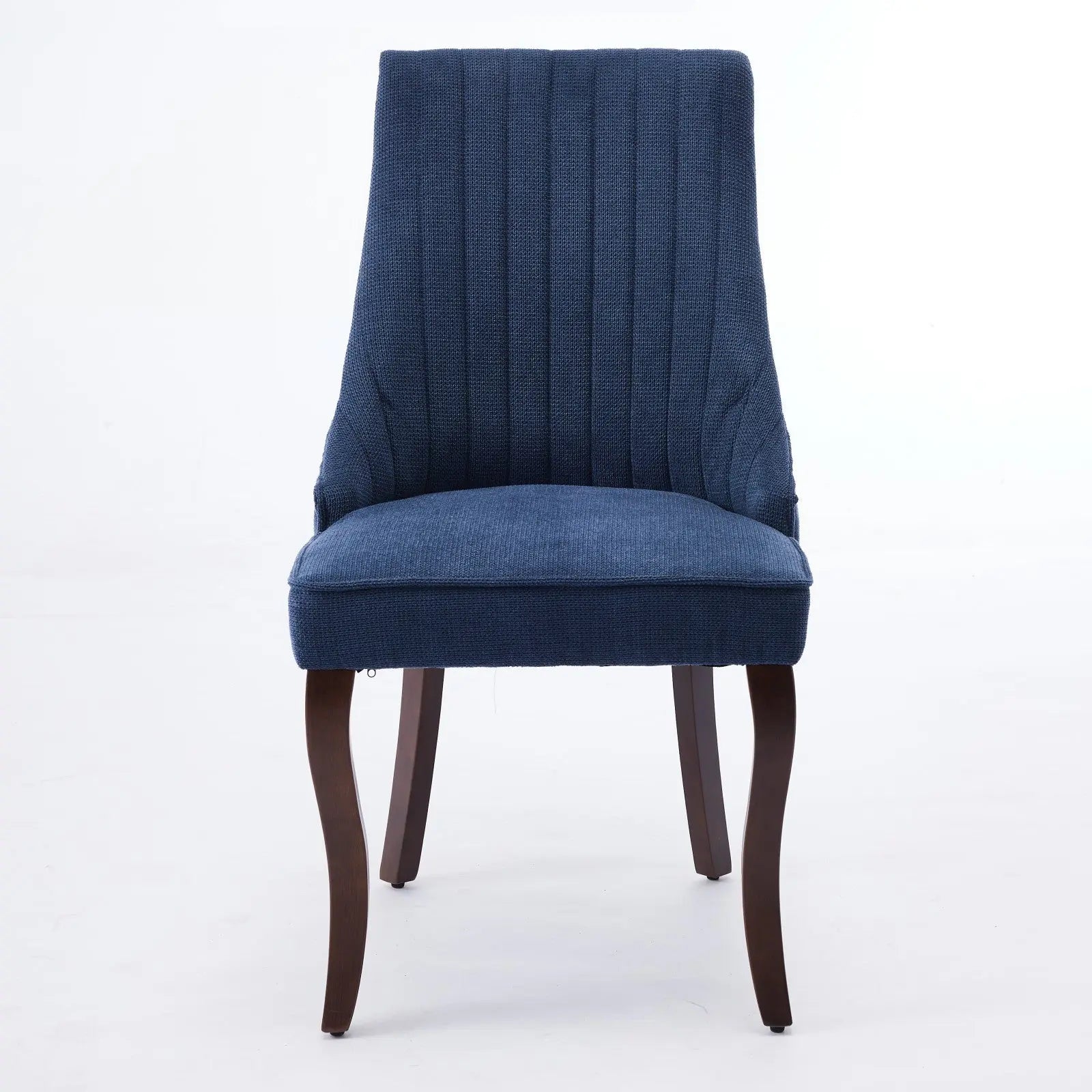Set of Two Blue and Brown Linen Dining Side Chairs Homeroots Kitchen & Dining