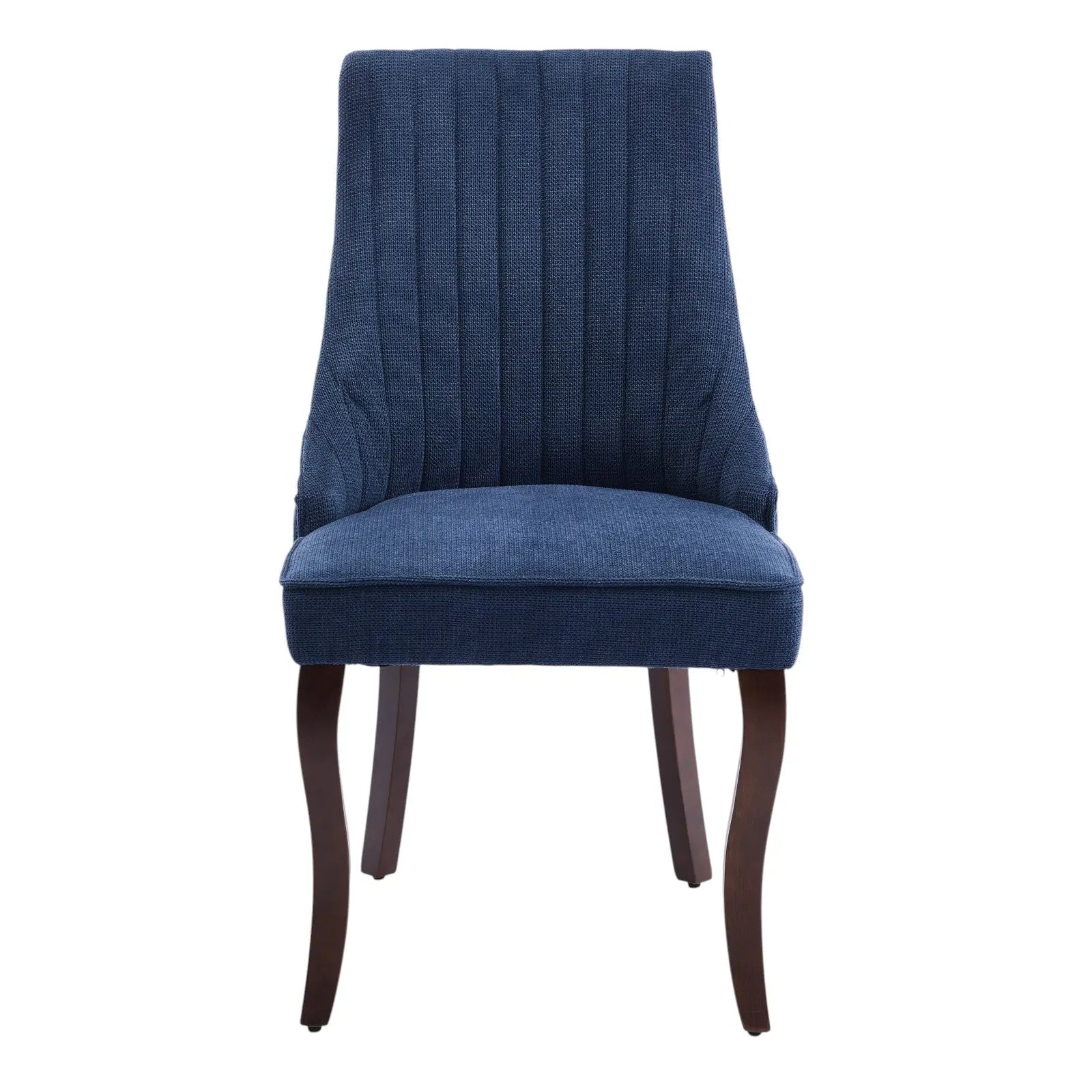 Set of Two Blue and Brown Linen Dining Side Chairs Homeroots Kitchen & Dining