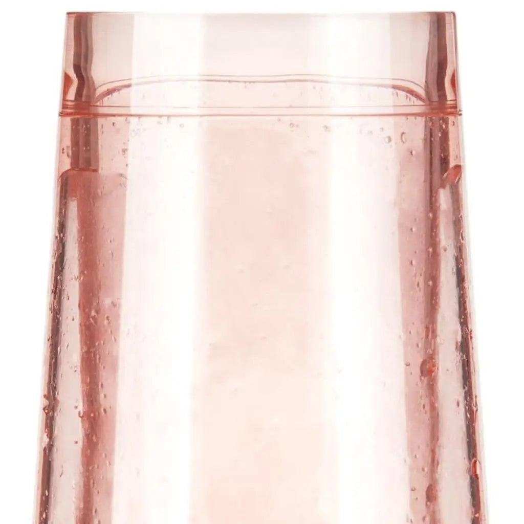 Set of Two Blush Plastic Angular Shape Stemless White Wine Glass Homeroots Kitchen & Dining