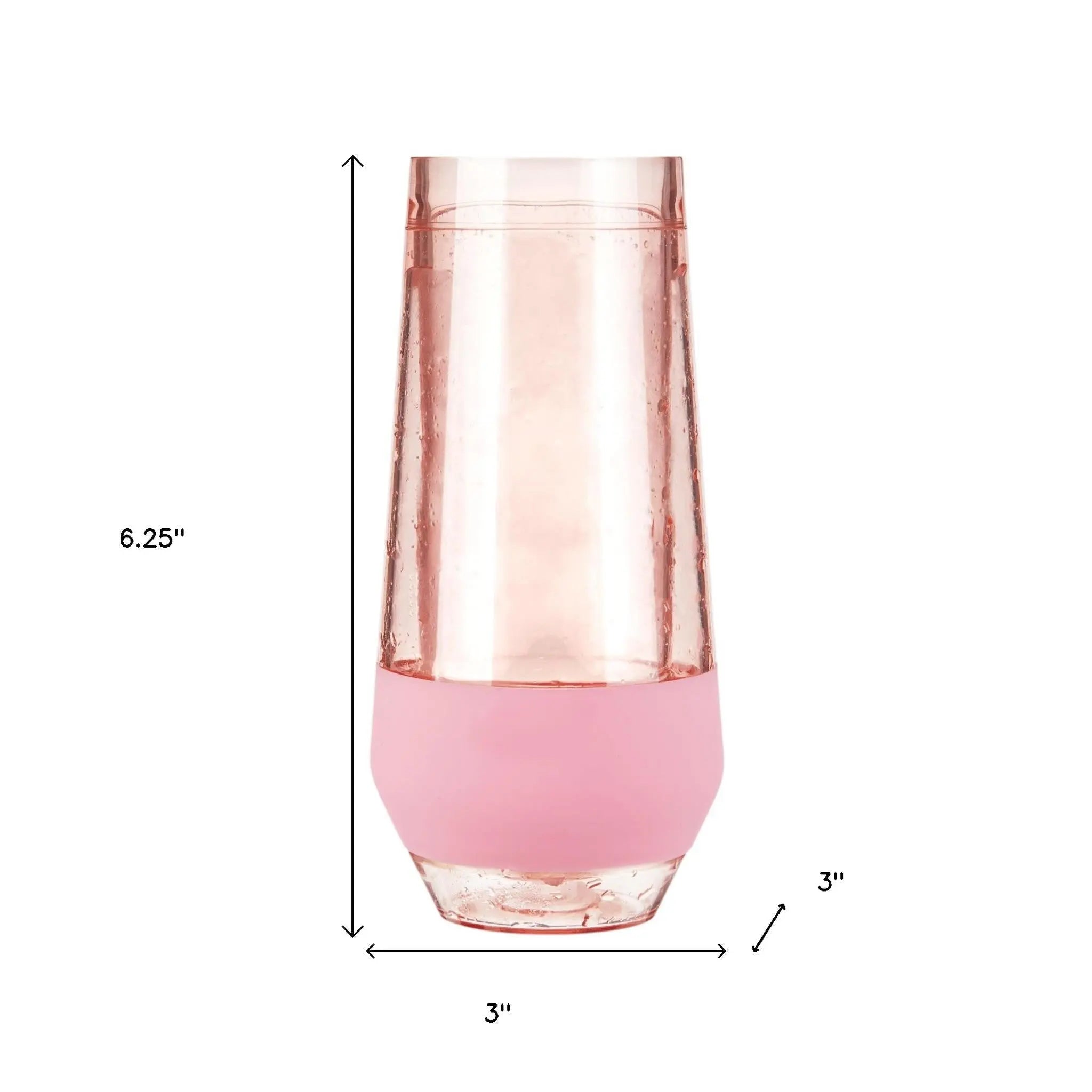 Set of Two Blush Plastic Angular Shape Stemless White Wine Glass Homeroots Kitchen & Dining
