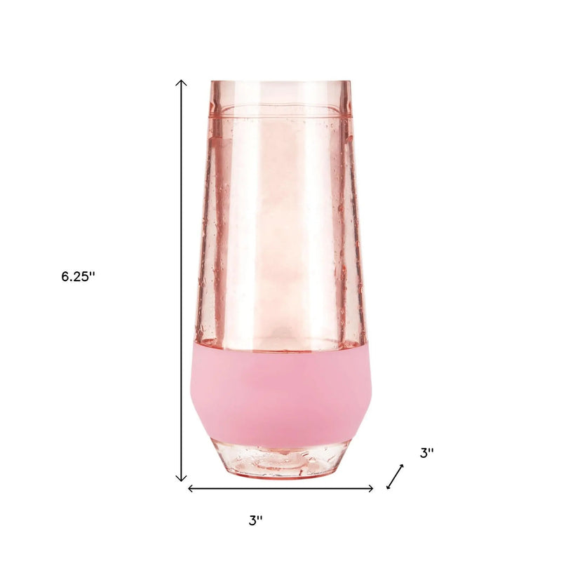 Set of Two Blush Plastic Angular Shape Stemless White Wine Glass Homeroots Kitchen & Dining