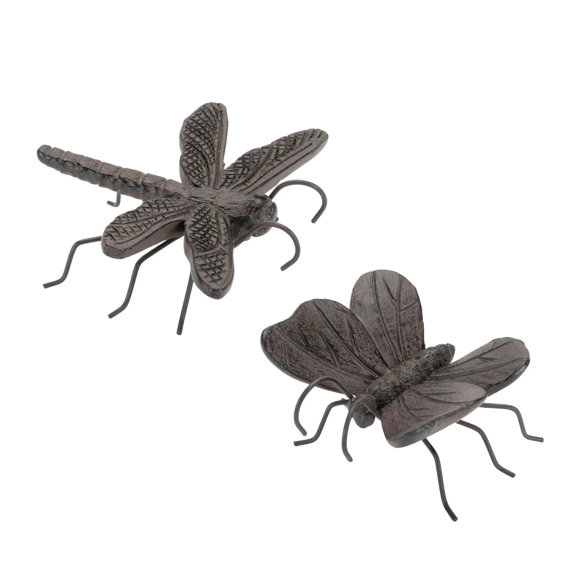 Set of Two Brown Ceramic Garden Accents Accessories Homeroots Outdoor