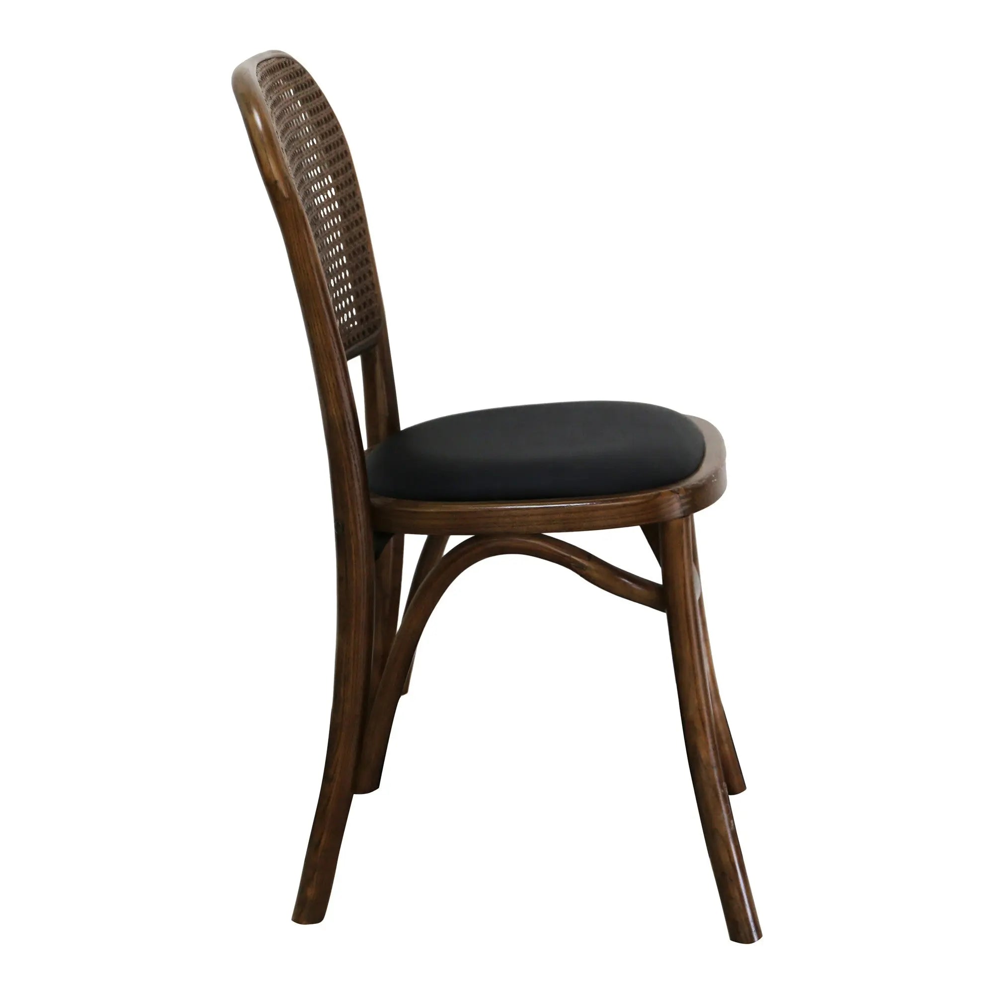 Set of Two Brown Faux Leather Open Back Dining Side Chairs Homeroots Kitchen & Dining