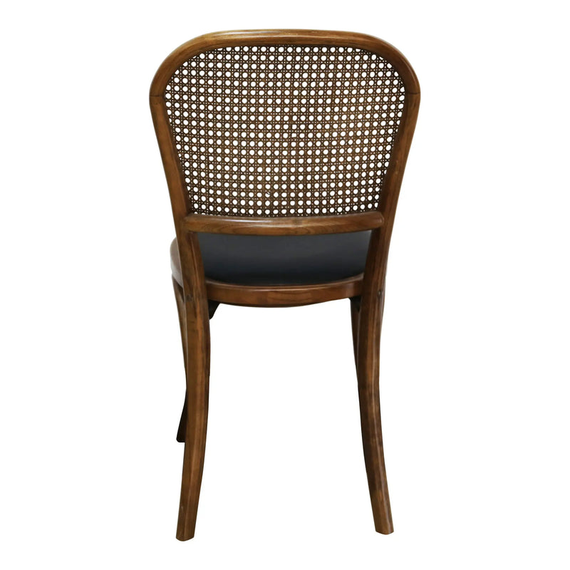 Set of Two Brown Faux Leather Open Back Dining Side Chairs Homeroots Kitchen & Dining