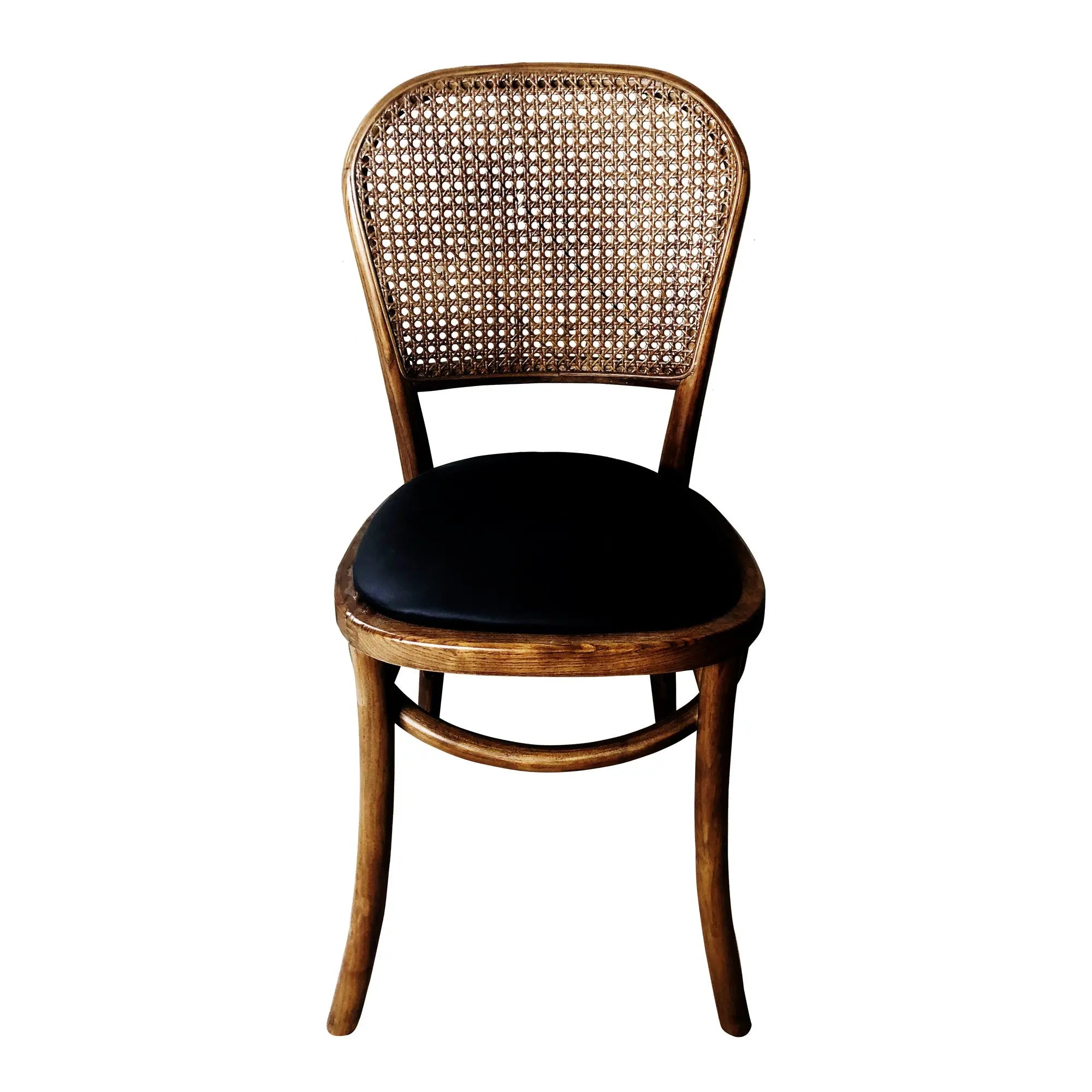 Set of Two Brown Faux Leather Open Back Dining Side Chairs Homeroots Kitchen & Dining