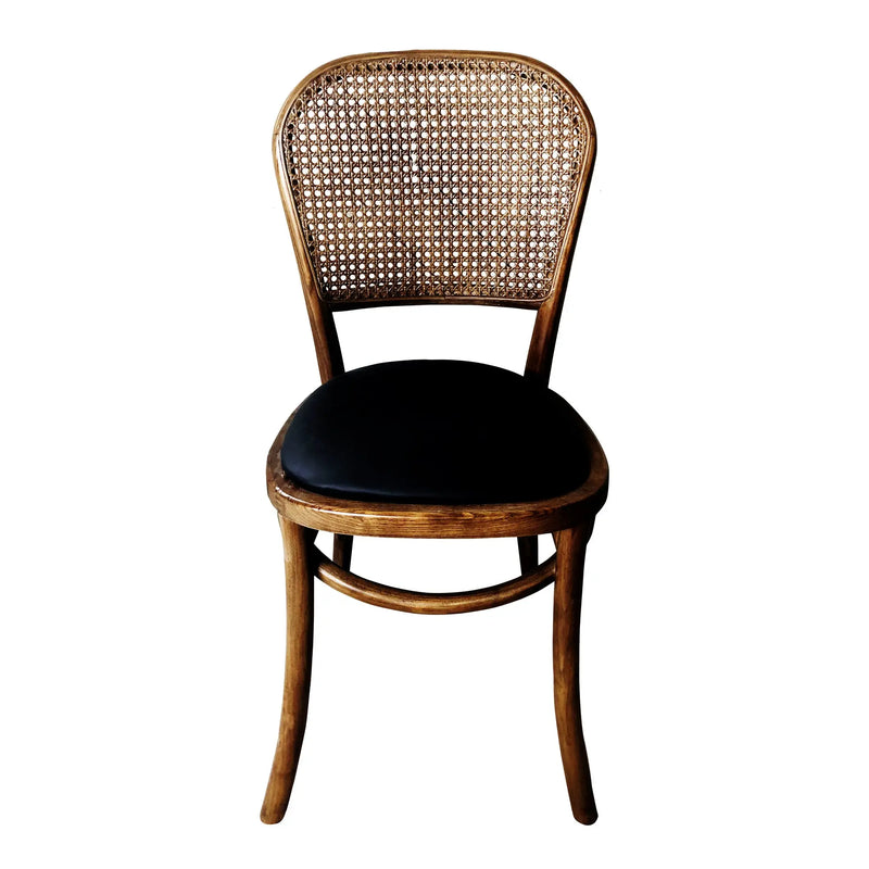 Set of Two Brown Faux Leather Open Back Dining Side Chairs Homeroots Kitchen & Dining