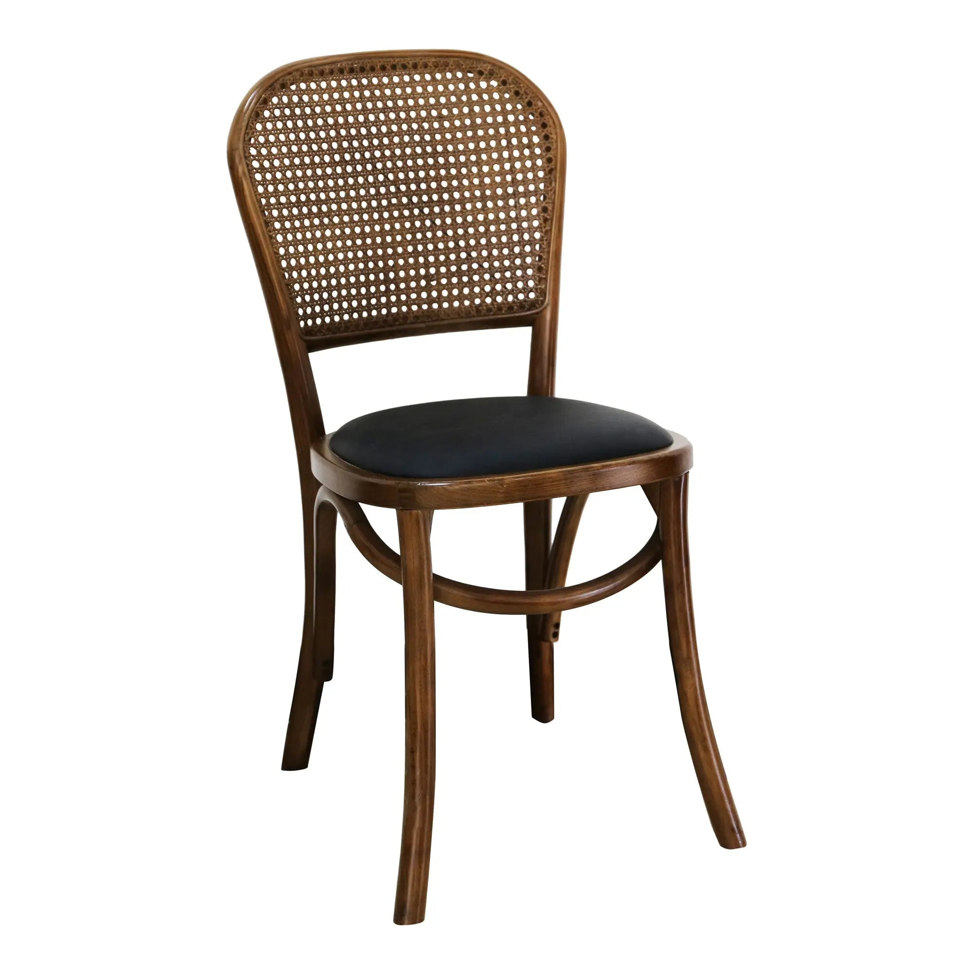 Set of Two Brown Faux Leather Open Back Dining Side Chairs Homeroots Kitchen & Dining