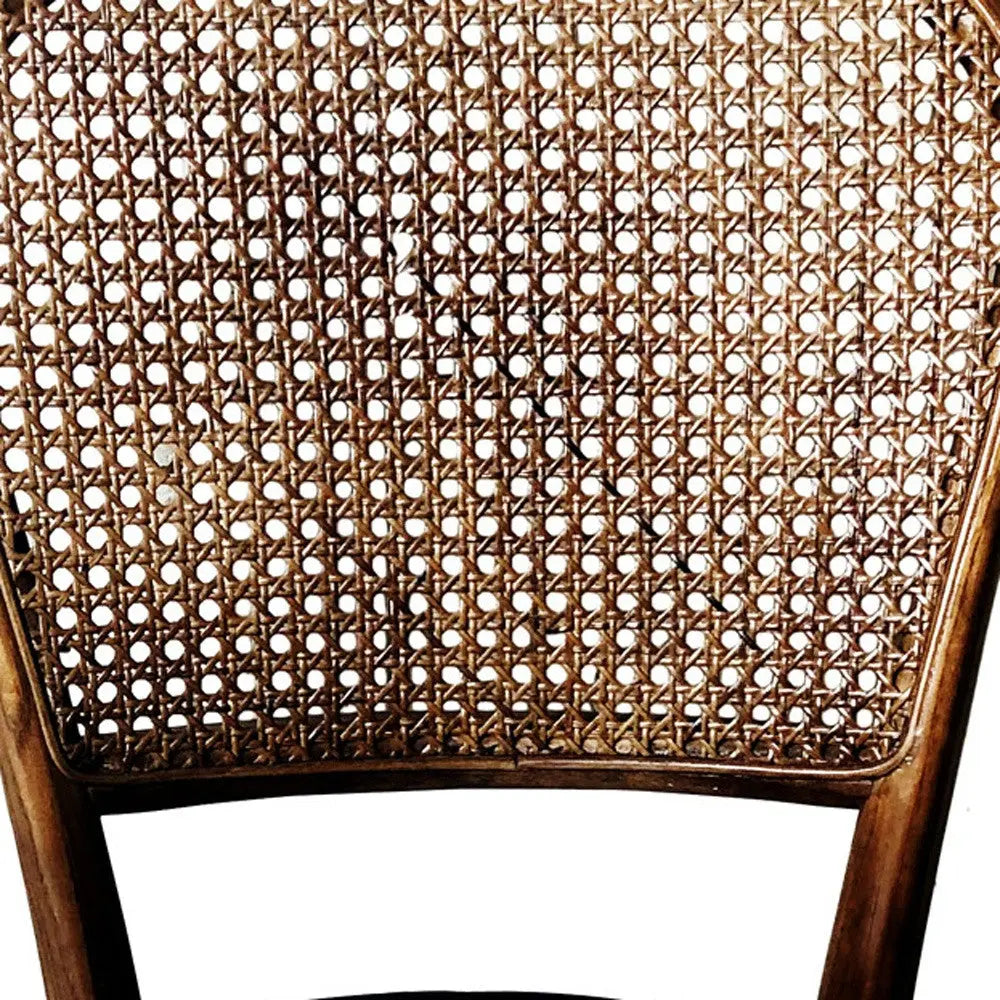 Set of Two Brown Faux Leather Open Back Dining Side Chairs Homeroots Kitchen & Dining