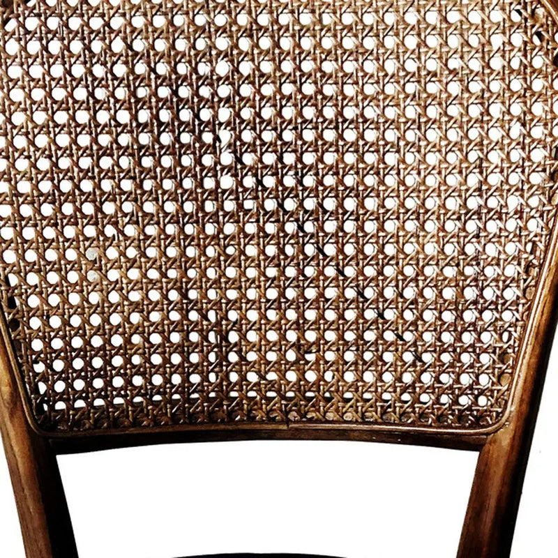 Set of Two Brown Faux Leather Open Back Dining Side Chairs Homeroots Kitchen & Dining