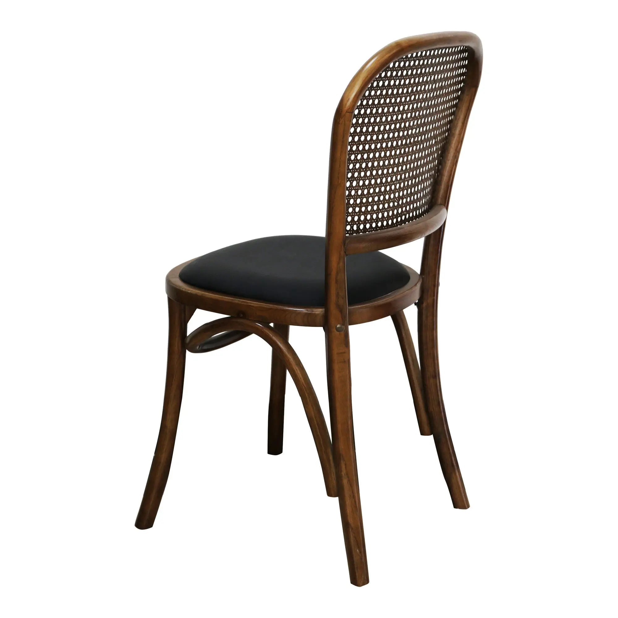 Set of Two Brown Faux Leather Open Back Dining Side Chairs Homeroots Kitchen & Dining