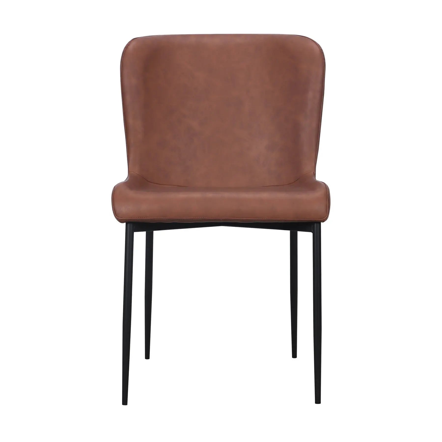 Set of Two Brown Slipcovered Faux Leather Dining Side Chairs Homeroots Kitchen & Dining