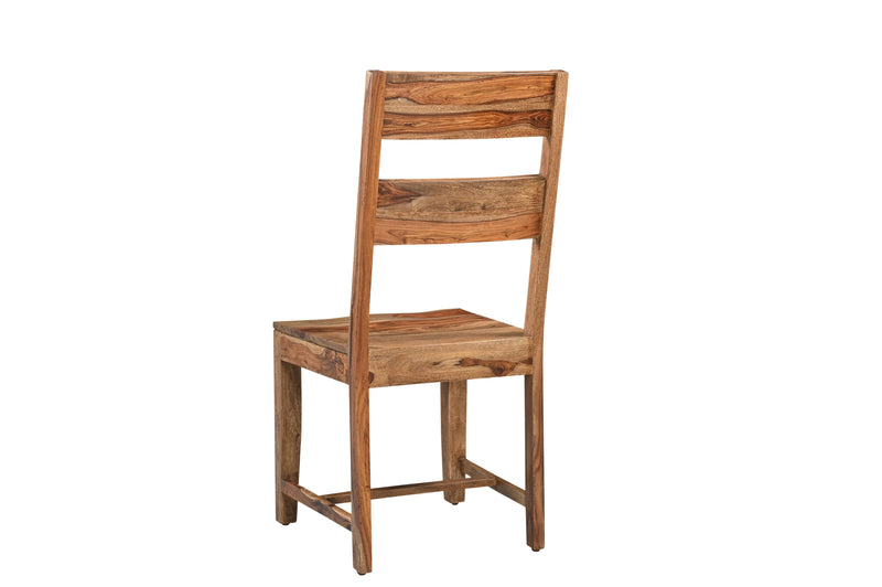 Set of Two Brown Solid Wood Ladder Back Dining Side Chairs Homeroots Kitchen & Dining