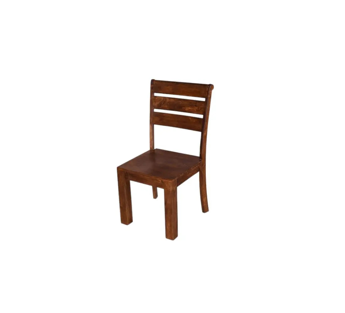 Set of Two Brown Solid Wood Ladder Back Dining Side Chairs Homeroots Kitchen & Dining