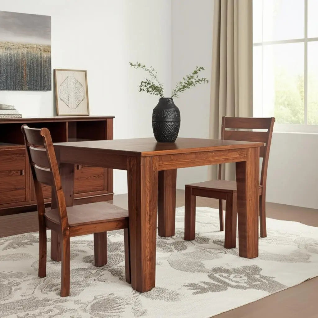 Set of Two Brown Solid Wood Ladder Back Dining Side Chairs Homeroots Kitchen & Dining