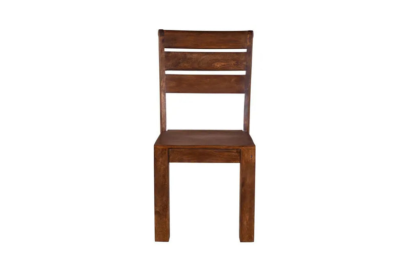 Set of Two Brown Solid Wood Ladder Back Dining Side Chairs Homeroots Kitchen & Dining