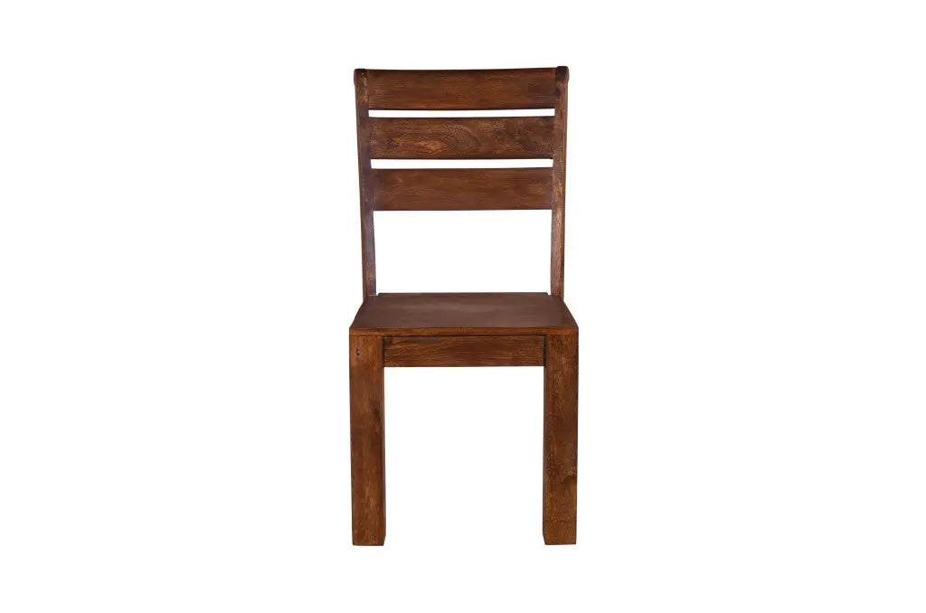 Set of Two Brown Solid Wood Ladder Back Dining Side Chairs Homeroots Kitchen & Dining