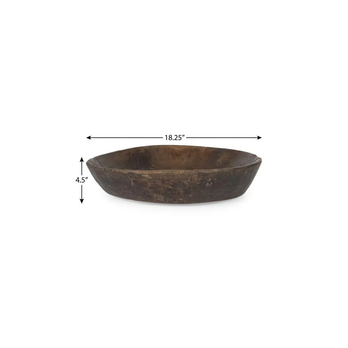 Set of Two Brown Solid Wood Round Centerpiece Bowl Homeroots Kitchen & Dining