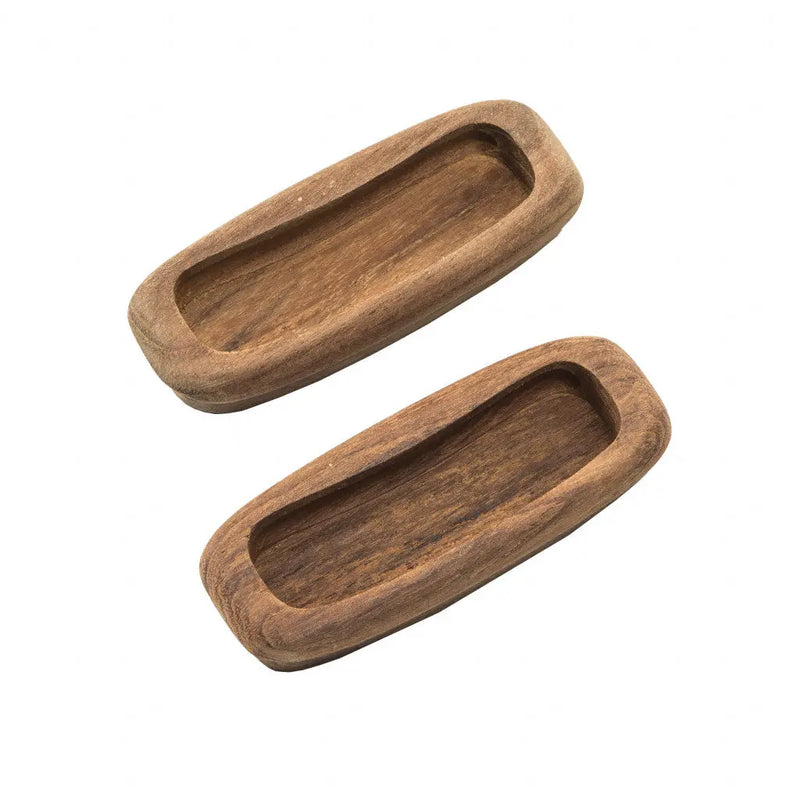 Set of Two Brown Teak Wood Drawer Pull Knobs Homeroots Home Decor