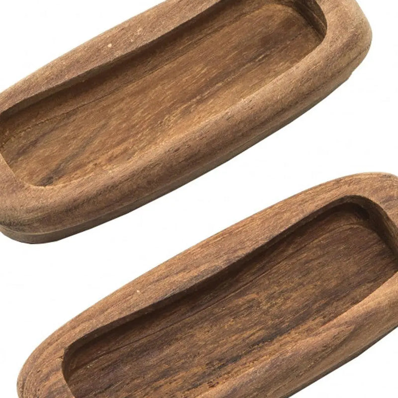 Set of Two Brown Teak Wood Drawer Pull Knobs Homeroots Home Decor