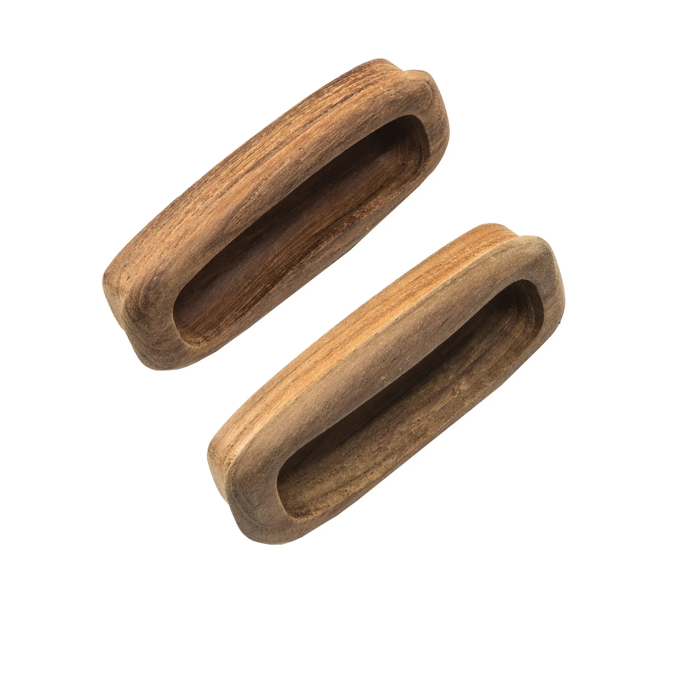 Set of Two Brown Teak Wood Drawer Pull Knobs Homeroots Home Decor