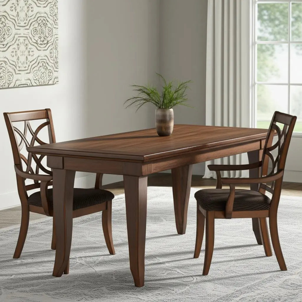 Set of Two Brown Upholstered Microfiber And Solid Wood Open Back Dining Arm Chairs Homeroots Kitchen & Dining