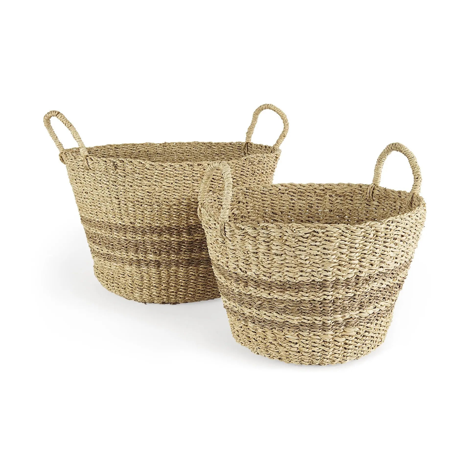 Set of Two Brown Wicker Basket - GreatEagleInc