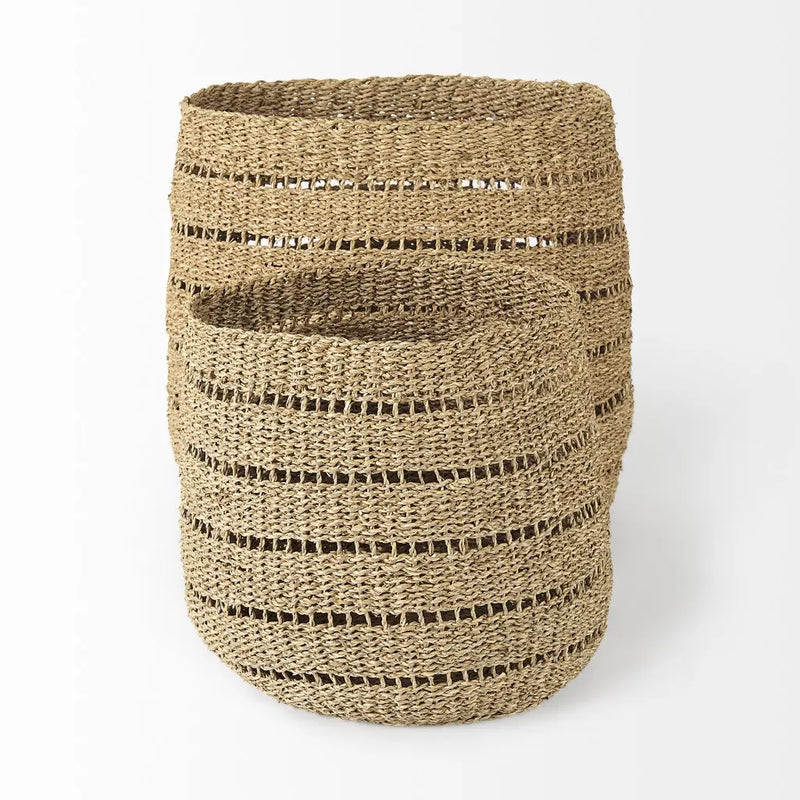 Set of Two Brown Wicker Basket - GreatEagleInc