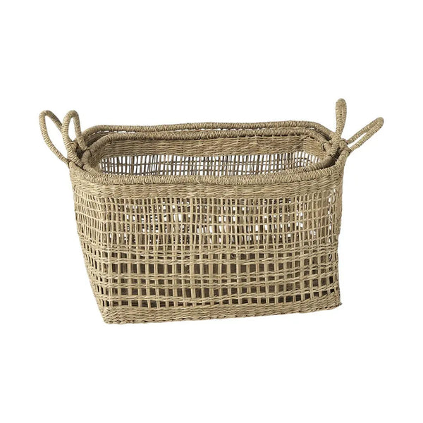 Set of Two Brown Wicker Basket - GreatEagleInc