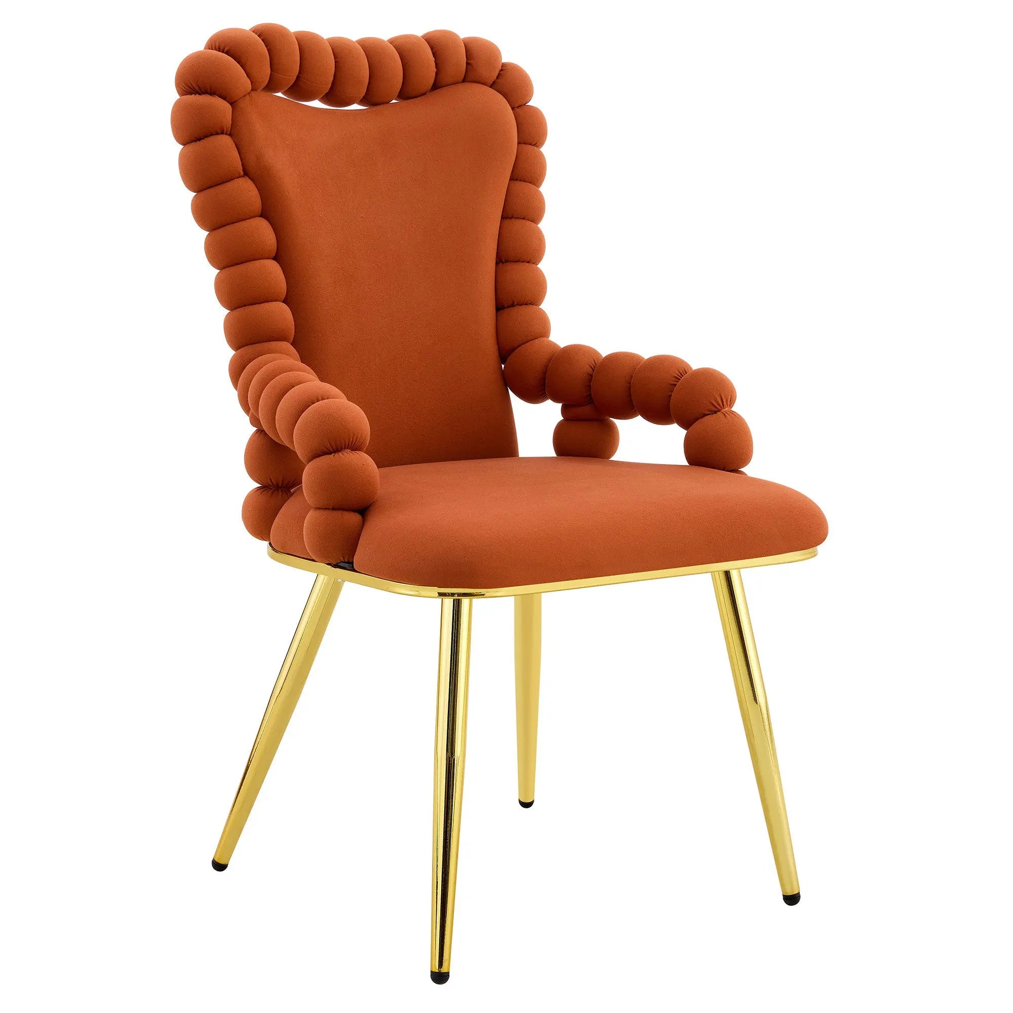 Set of Two Brown and Gold Chenille Dining Arm Chairs Homeroots Kitchen & Dining