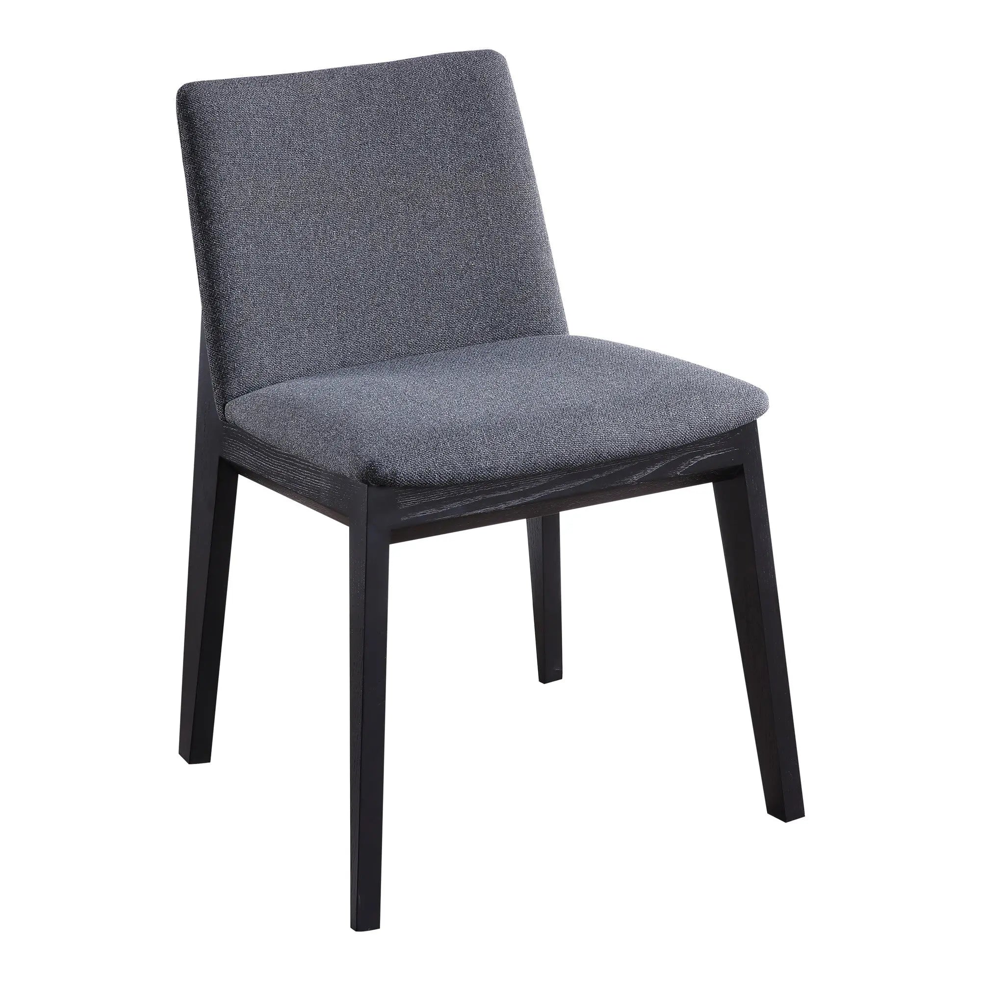 Set of Two Charcoal and Black Fabric Dining Side Chairs Homeroots Kitchen & Dining