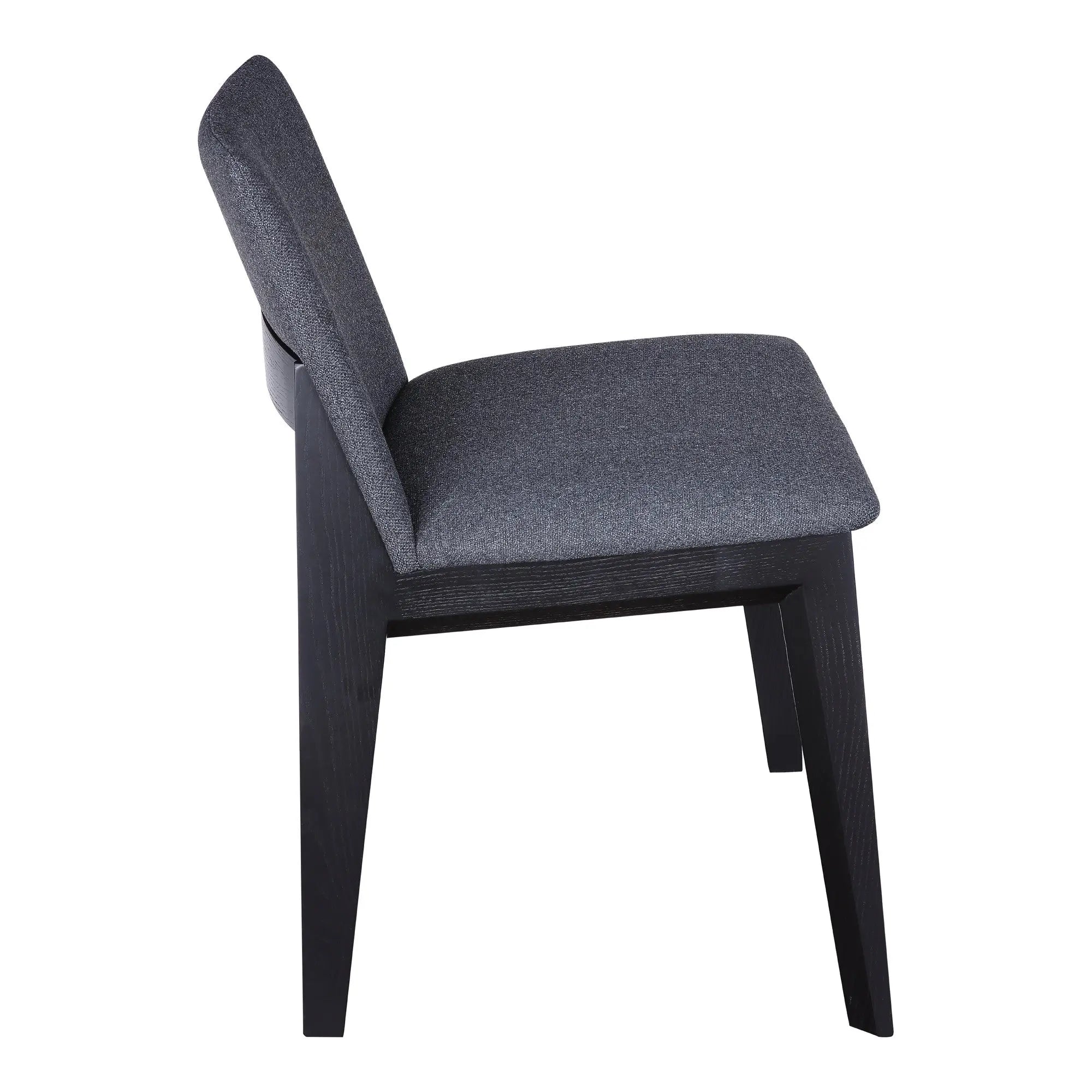 Set of Two Charcoal and Black Fabric Dining Side Chairs Homeroots Kitchen & Dining