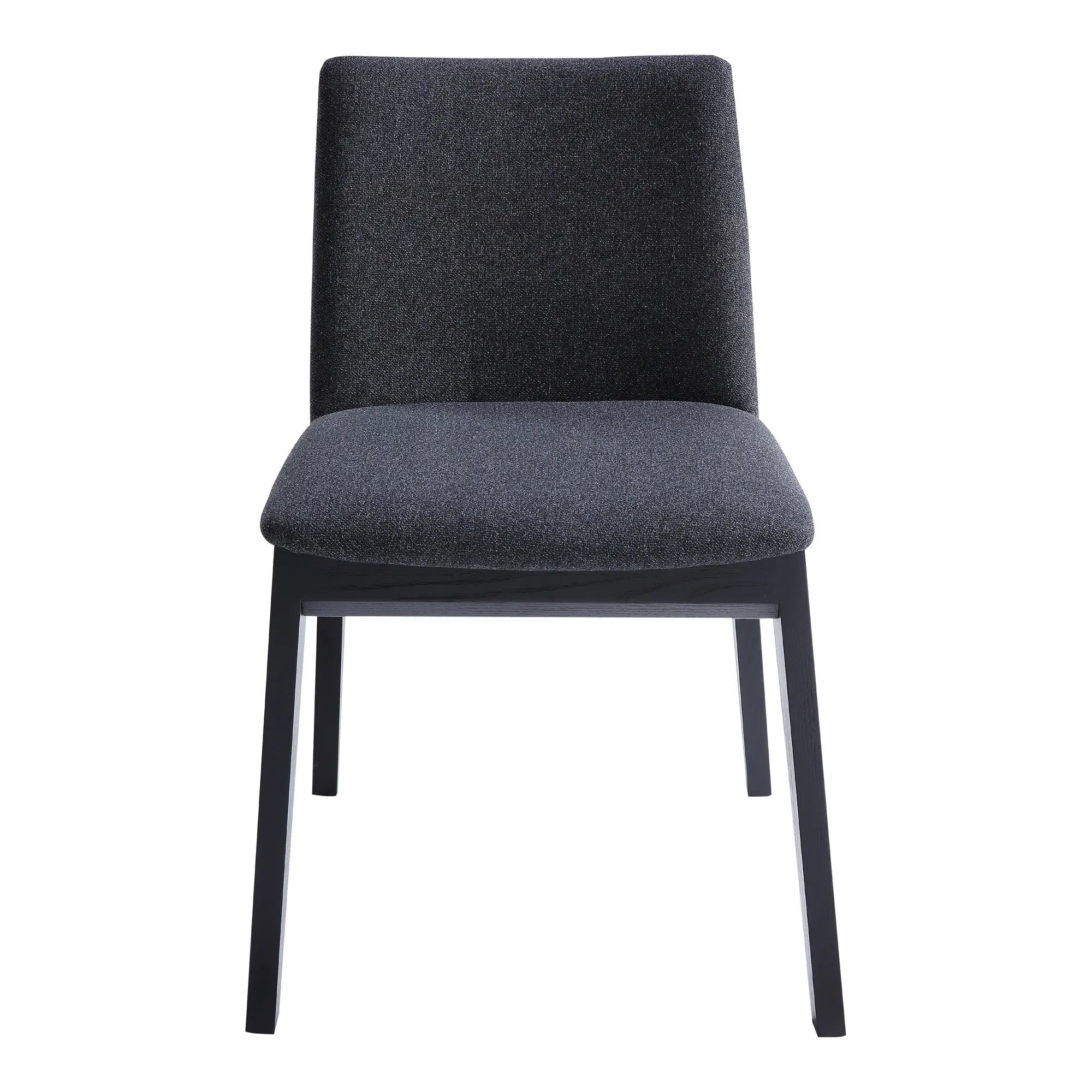 Set of Two Charcoal and Black Fabric Dining Side Chairs Homeroots Kitchen & Dining