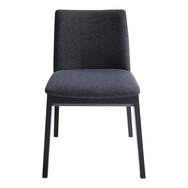 Set of Two Charcoal and Black Fabric Dining Side Chairs Homeroots Kitchen & Dining