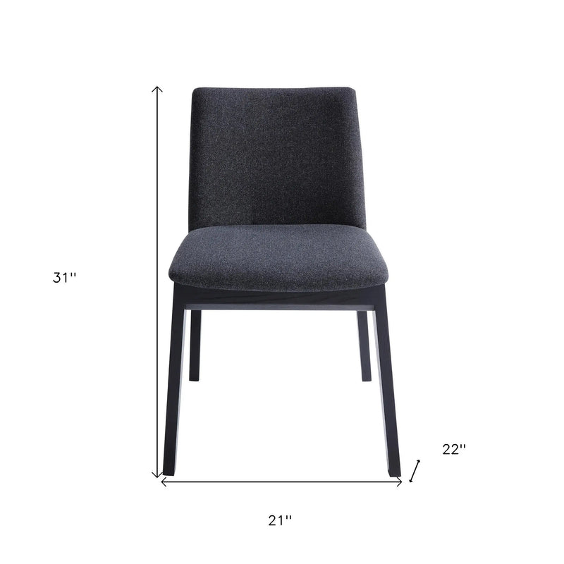 Set of Two Charcoal and Black Fabric Dining Side Chairs Homeroots Kitchen & Dining