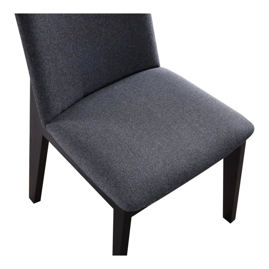 Set of Two Charcoal and Black Fabric Dining Side Chairs Homeroots Kitchen & Dining