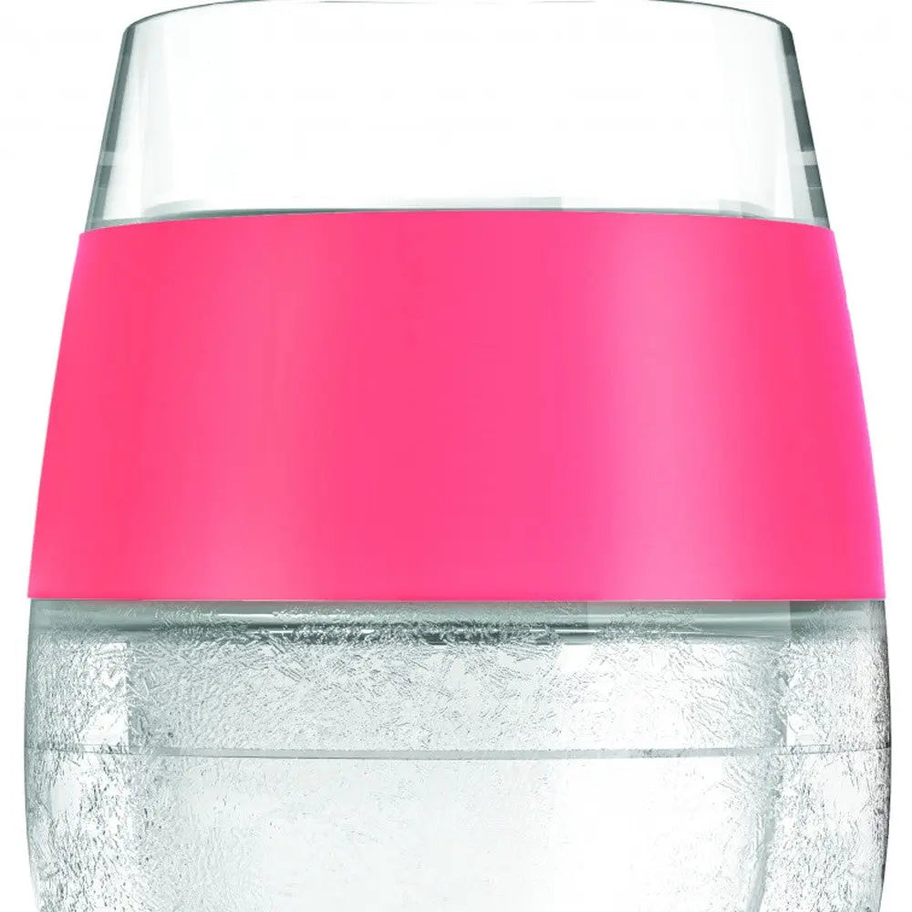 Set of Two Clear And Coral Tritan Plastic Convex Curve Shape Stemless All Purpose Wine Glass Homeroots Kitchen & Dining